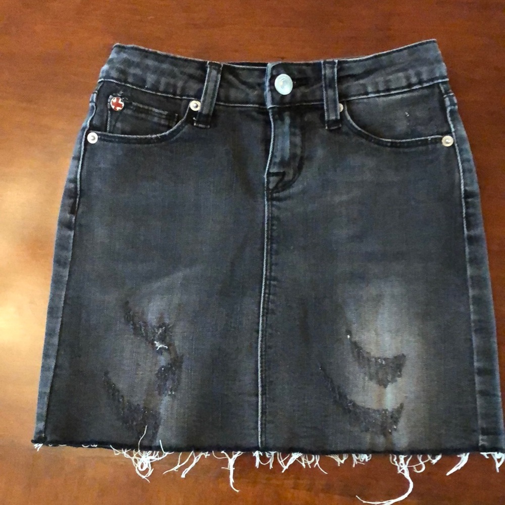 Little Girls Hudson Jeans Black denim mini skirt size 8